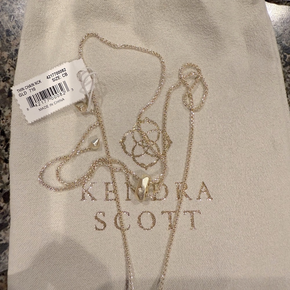 Kendra Scott Gold Necklace with Orange Veined Pendant - Picture 5 of 6